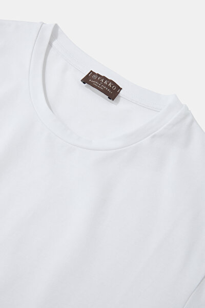 WHITE BASIC / ROUND NECKLINE SHORT SLEEVE TSHIRT 3