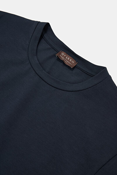 NAVY BLUE BASIC / ROUND NECKLINE SHORT SLEEVE TSHIRT 3