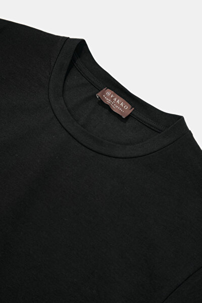 BLACK BASIC / ROUND NECKLINE SHORT SLEEVE TSHIRT 3
