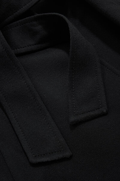 BLACK WOOL REEFER JACKET 4