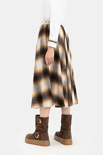 MUSTARD DESIGN FILLED MIDI SKIRT 4