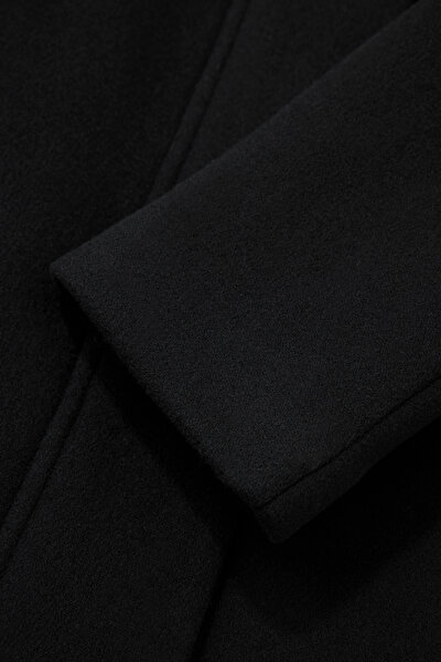 BLACK WOOL REEFER JACKET 4