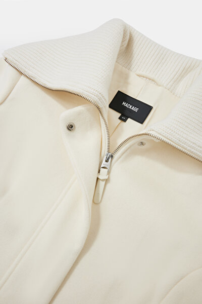 CREAM WOOL REEFER JACKET 3