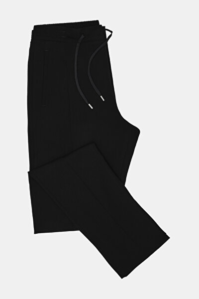 BLACK PLAIN FLANNEL TROUSERS 4