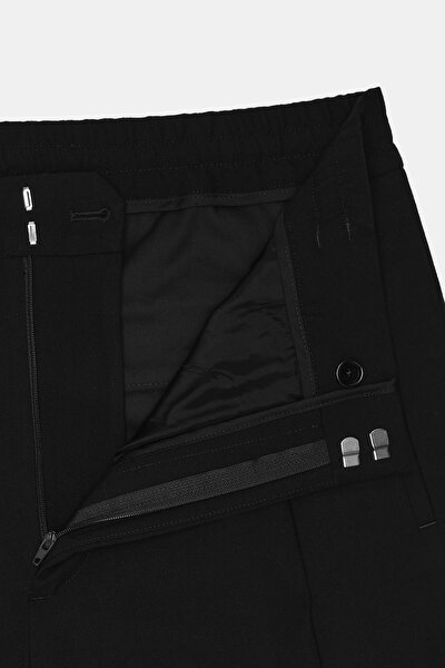 BLACK PLAIN FLANNEL TROUSERS 8