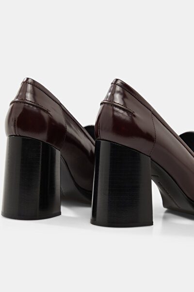 MAROON LEATHER SHOES 5