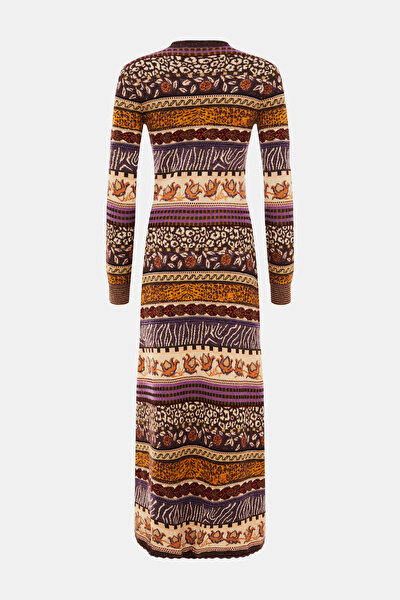 PURPLE DESİGN FILLED MAXI DRESS 4