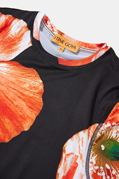 MULTICOLOR FLORAL PATTERN SHORT SLEEVE BLOUSE 3