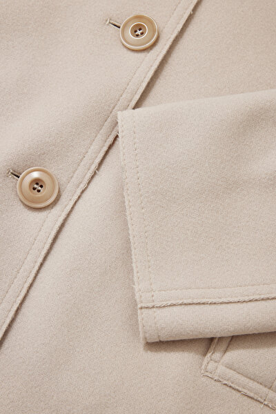 BEIGE WOOL REEFER JACKET 9