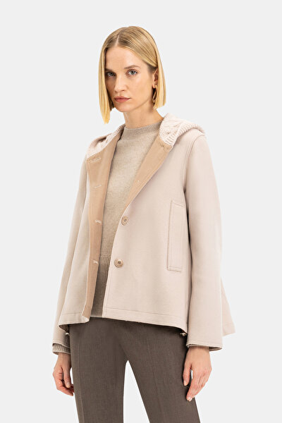 BEIGE WOOL REEFER JACKET 3
