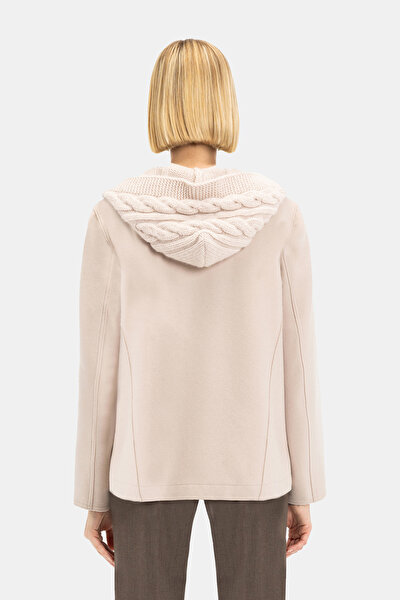 BEIGE WOOL REEFER JACKET 4