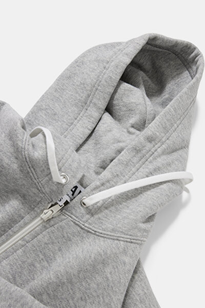 GREY RELAX FİT HOODİE SWEATSHIRT 3