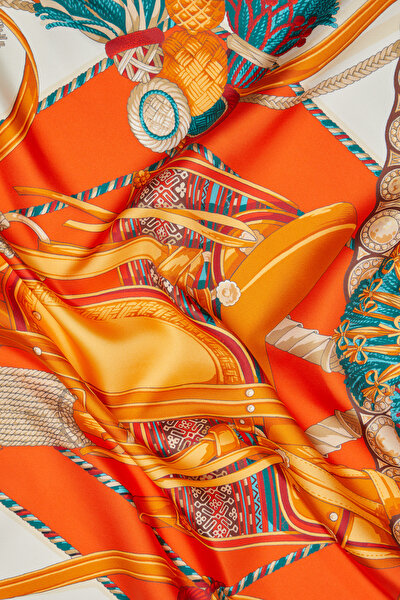 ORANGE OBJECT DESIGN TWILL SCARF 3