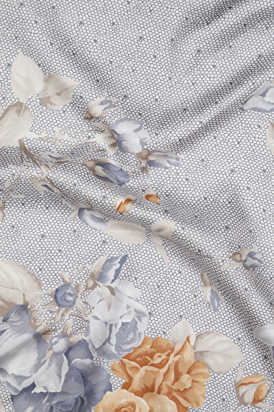 BLUE FLORAL PATTERN TWILL SCARF 3