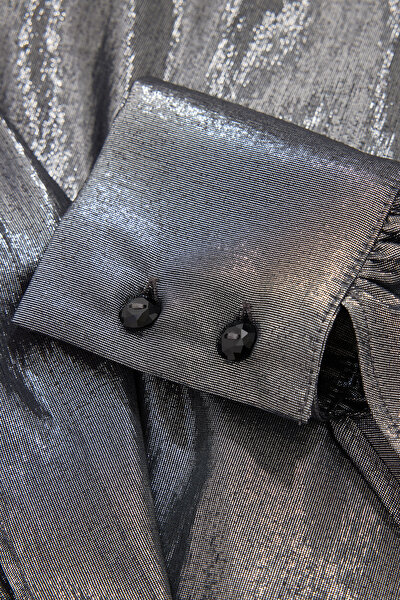 ANTHRACITE V NECK LONG SLEEVE BLOUSE 8
