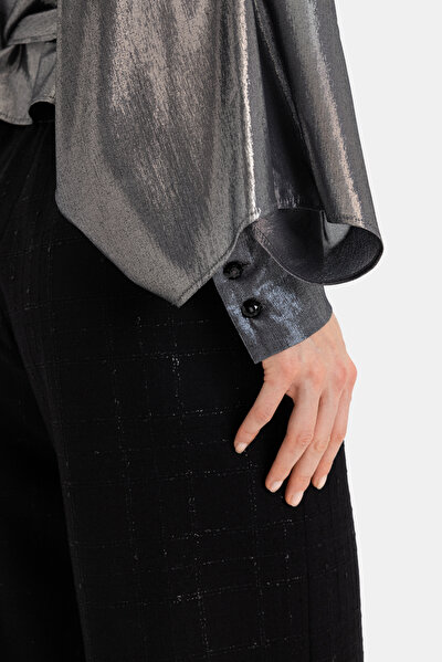 ANTHRACITE V NECK LONG SLEEVE BLOUSE 4