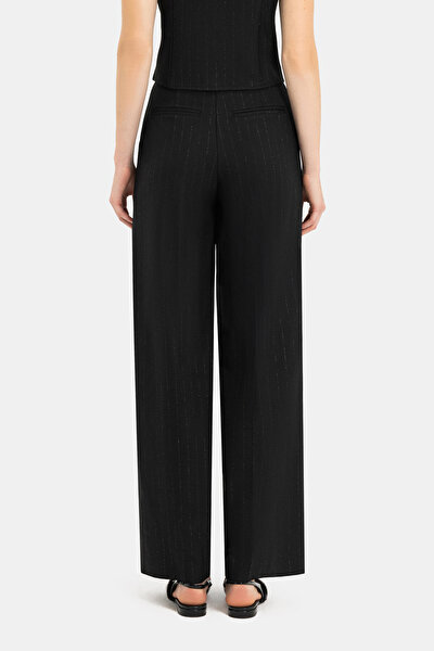 BLACK WIDE LEG TROUSERS 4