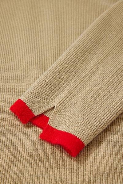 CREAM UPRIGHT COLLAR  KNITWEAR 9