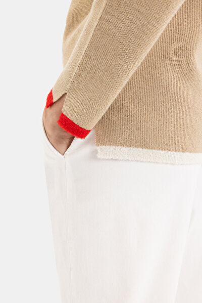 CREAM UPRIGHT COLLAR  KNITWEAR 3