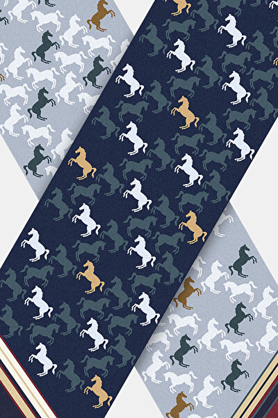 LIGHT GREY ANIMAL FIGURED TWILL FOULARD 3
