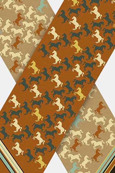 BEIGE ANIMAL FIGURED TWILL FOULARD 3