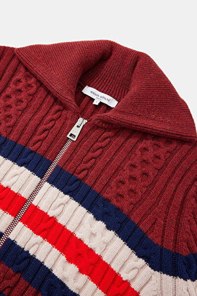 MULTİCOLOR STRİPED PATTERNED WOOL CARDİGAN 3