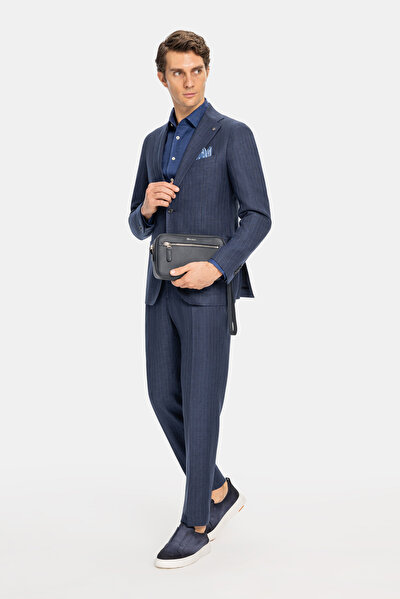 NAVY BLUE LEATHER BAG 4