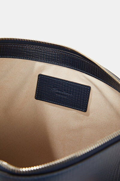NAVY BLUE LEATHER BAG 5