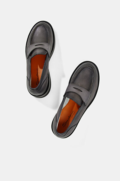 GREY LEATHER SHOES 4