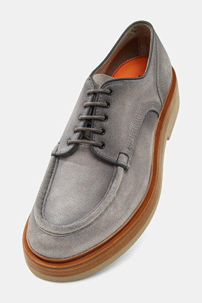 GREY LEATHER SHOES 5