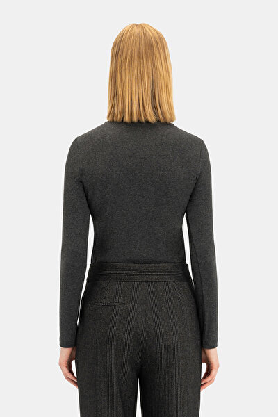 ANTHRACITE UPRIGHT COLLAR LONG SLEEVE TSHIRT 3