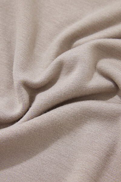 BEIGE BASIC / ROUND NECKLINE SHORT SLEEVE TSHIRT 4