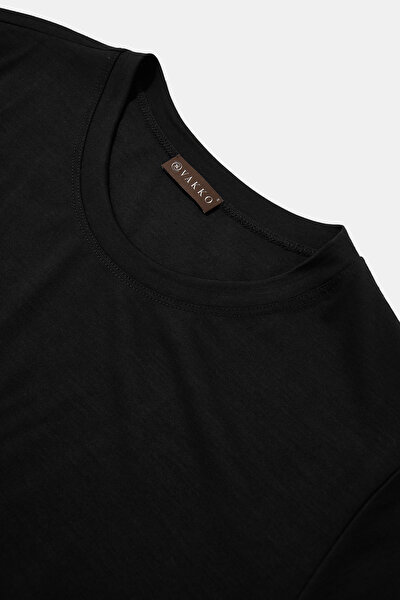 BLACK BASIC / ROUND NECKLINE SHORT SLEEVE TSHIRT 3
