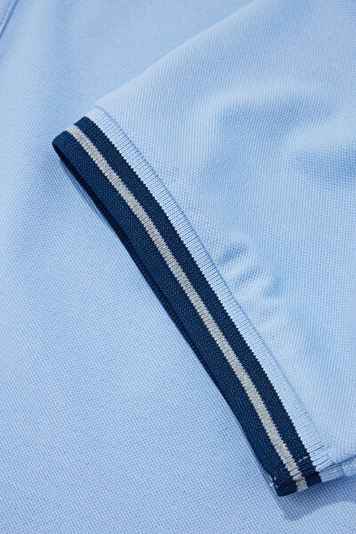 BLUE POLO NECK SHORT SLEEVE TSHIRT 4