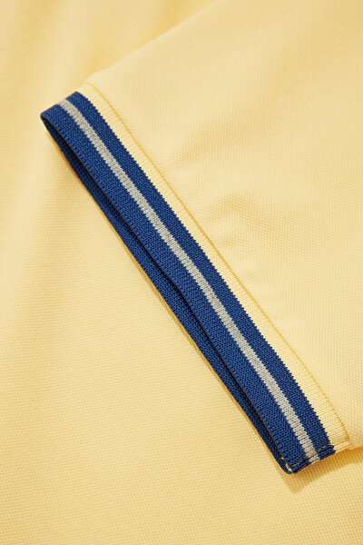 LIGHT YELLOW POLO NECK SHORT SLEEVE TSHIRT 4