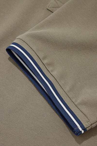 KHAKI POLO NECK SHORT SLEEVE TSHIRT 4