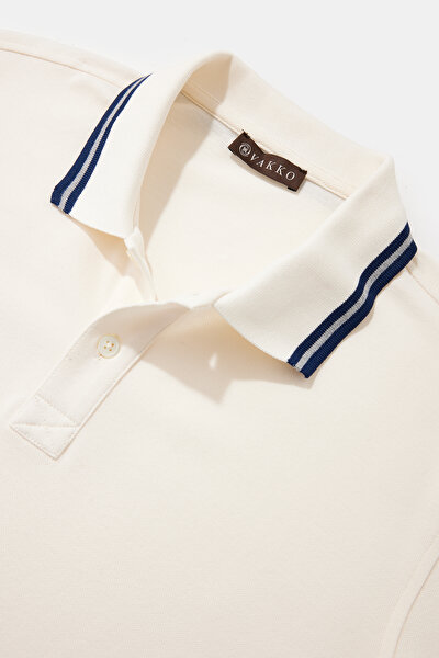 ECRU POLO NECK SHORT SLEEVE TSHIRT 3