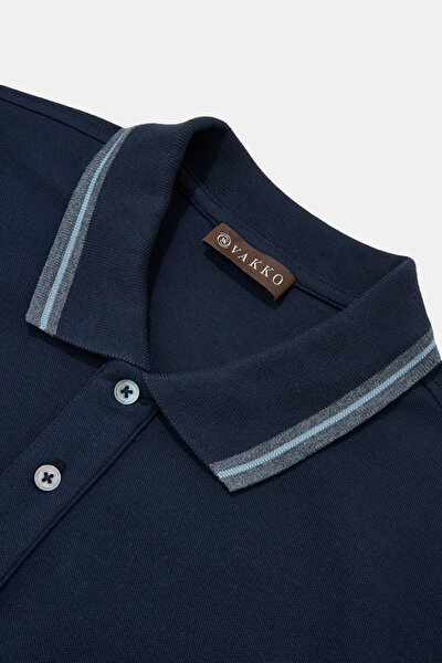 LACİVERT POLO YAKA KISA KOLLU T-SHİRT 3