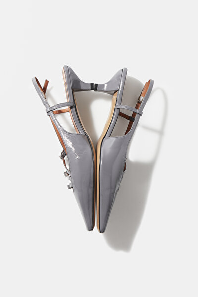 GREY PATENT LEATHER SHOE 5