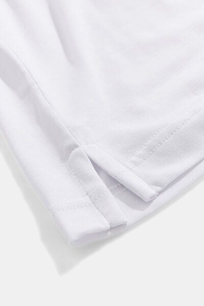 WHITE BASIC / ROUND NECKLINE SHORT SLEEVE TSHIRT 5
