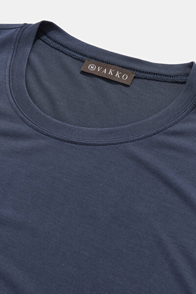 NAVY BLUE BASIC / ROUND NECKLINE SHORT SLEEVE TSHIRT 3