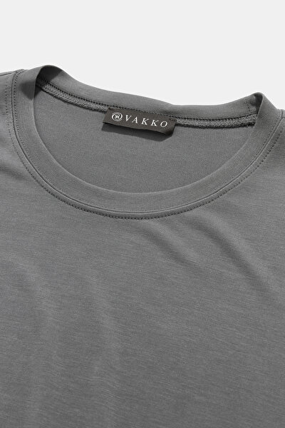 GREY BASIC / ROUND NECKLINE SHORT SLEEVE TSHIRT 3