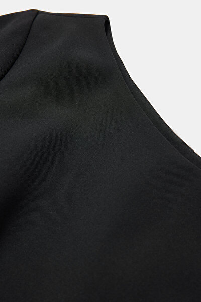 BLACK BOAT NECK LONG SLEEVE BLOUSE 3