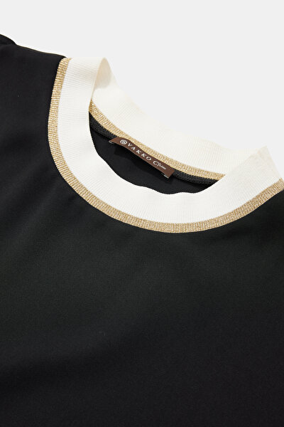 ECRU BASIC / ROUND NECKLINE SHORT SLEEVE BLOUSE 3