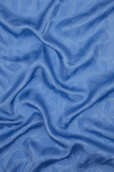 BLUE GEOMETRIC DESIGN JAQUARD SCARF 3