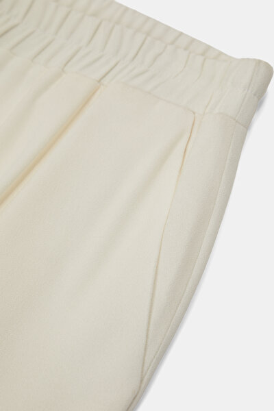 ECRU WIDE LEG TROUSERS 4