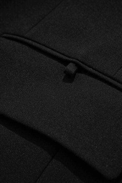 BLACK SURPLICE NECKLINE (CROSS-OVER NECKLINE) JACKET 10