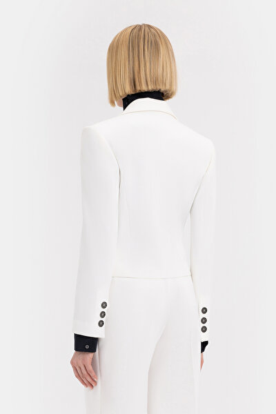 ECRU SURPLICE NECKLINE (CROSS-OVER NECKLINE) JACKET 4