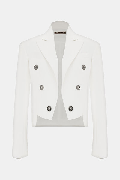 ECRU SURPLICE NECKLINE (CROSS-OVER NECKLINE) JACKET 5