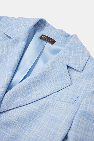 BLUE SURPLICE NECKLINE (CROSS-OVER NECKLINE) JACKET 3